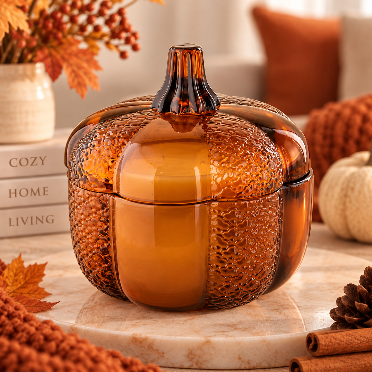 Cashmere Cedar limited Pumpkin Candle Jar