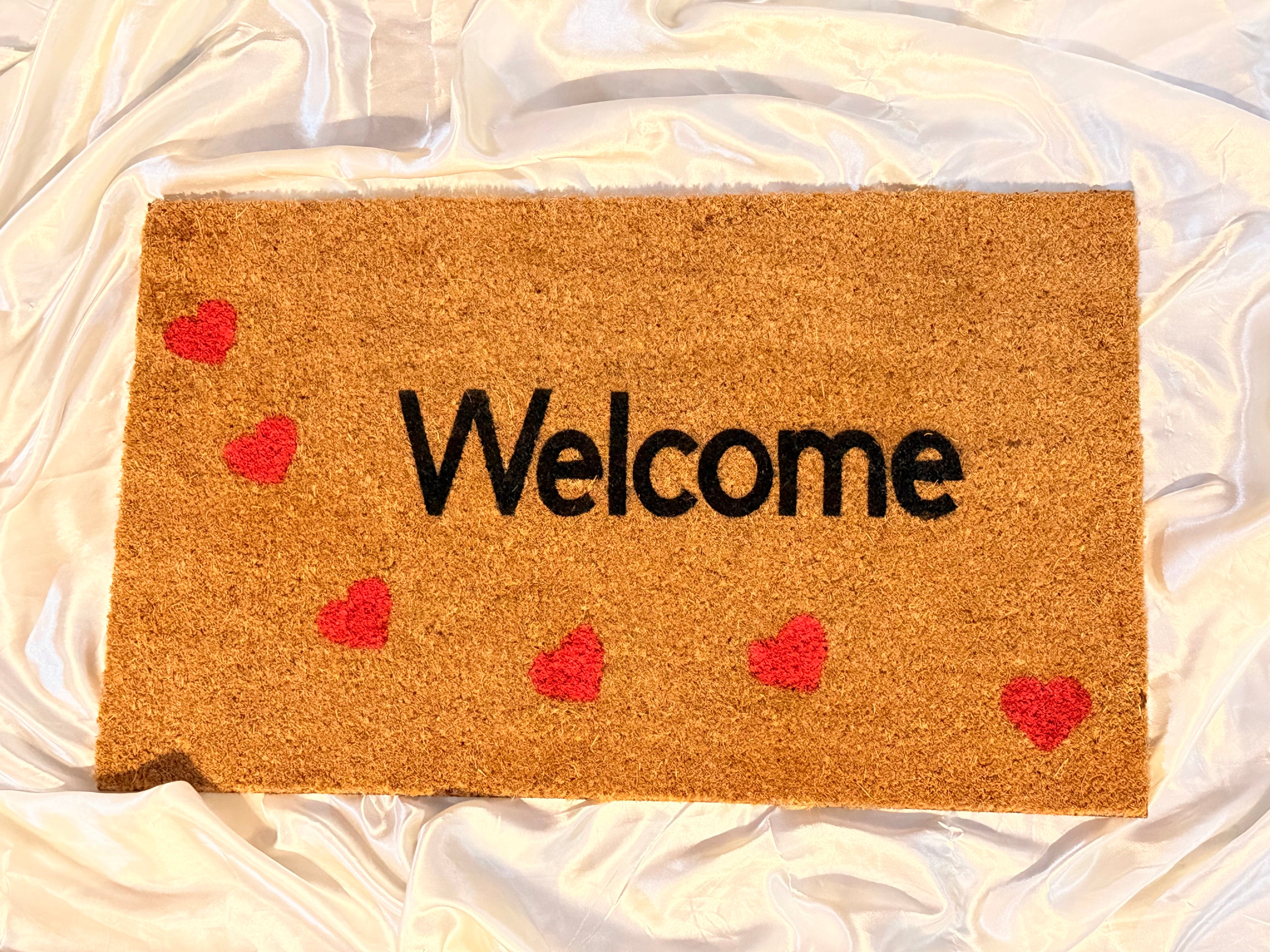 Welcome Heart Coir Door Mat – 18 x 30