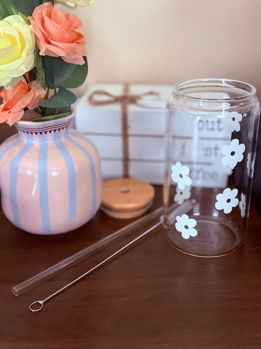 Floral Glass Libby Cup