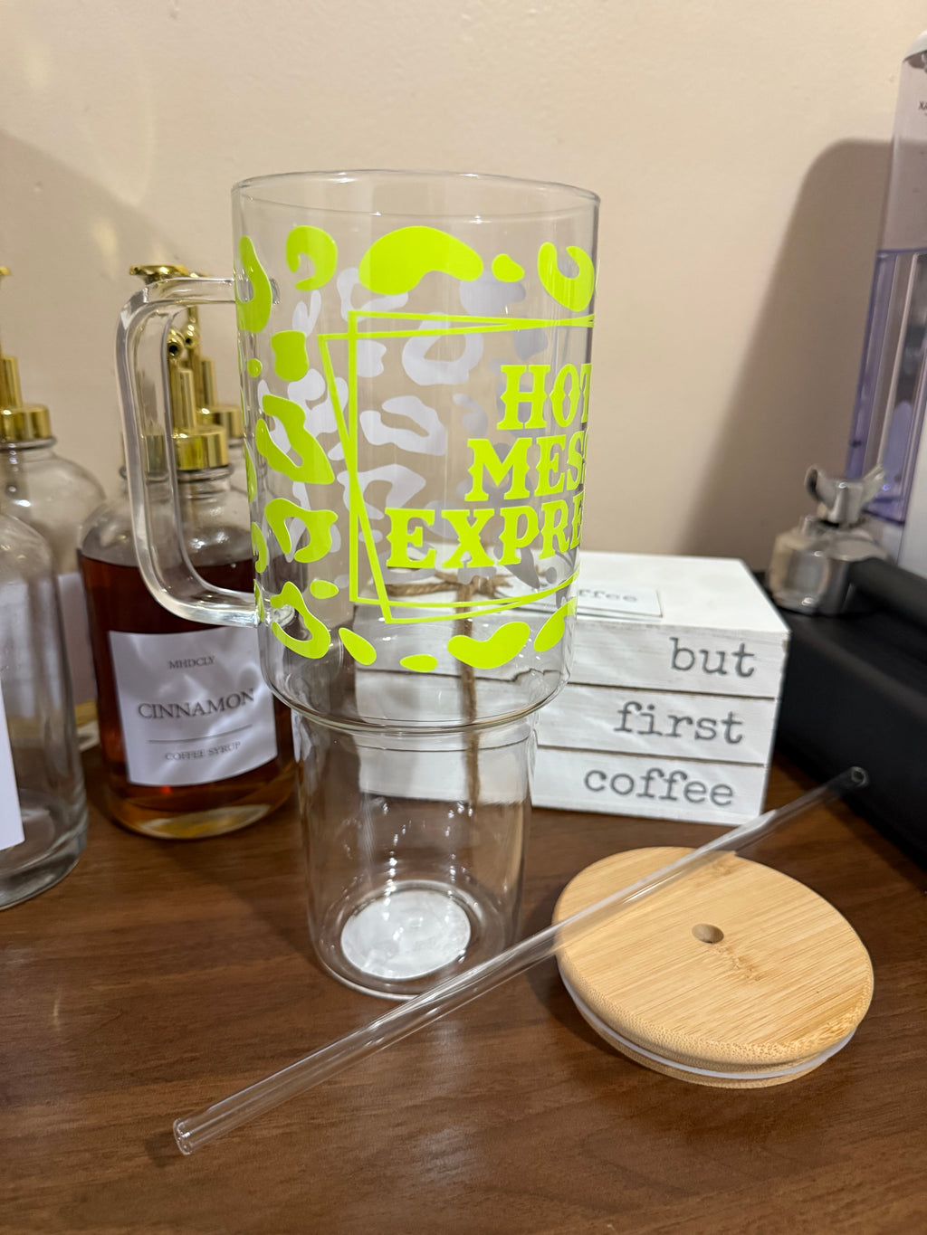 “Hot Mess Express” Glass Tumbler
